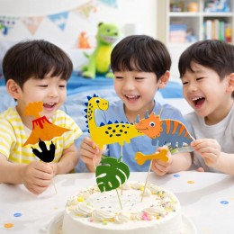 공룡들의 먹이사냥  케이크 토퍼