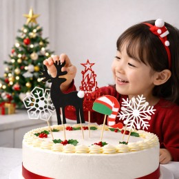 눈꽃사슴 크리스마스 케이크 토퍼