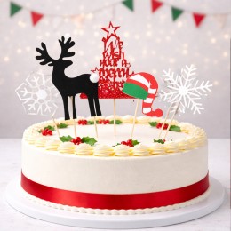 눈꽃사슴 크리스마스 케이크 토퍼