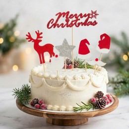 산타의 졸업식 크리스마스 케이크 토퍼