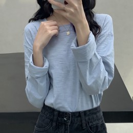 루즈핏 라운드 솔리드 긴팔티셔츠 NF-7