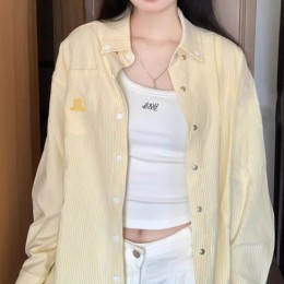 카라 스트라이프 자수 캐주얼아우터 긴팔셔츠 NF-25