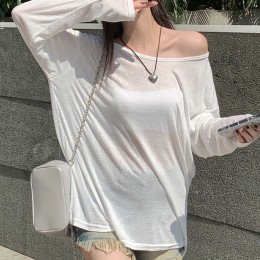 유넥 자외선차단 루즈핏 시스루 긴팔티셔츠 NF-42