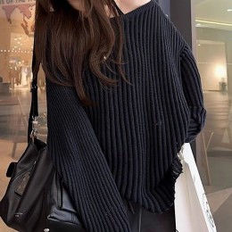 보트넥 루즈핏 시스루 펀칭니트 박스티셔츠 NF-73