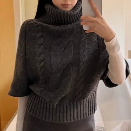 꽈배기 케이프 가오리핏 레이어드 니트티 NF-91