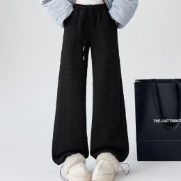 누빔 퀄팅 밴딩 기모 팬츠