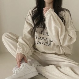 레터링 기모 조거 투피스 트레이닝