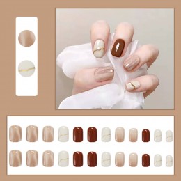 네일팁 붙이는 셀프 네일 마블 브라운