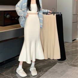 니트 머메이드 밴딩 스커트