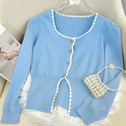 로즈 버튼 니트 가디건