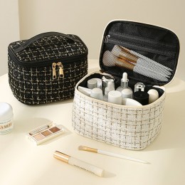 트위드 사각 핸들 빅 파우치