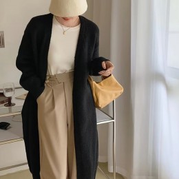 여성 니트 롱 가디건