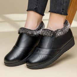 여성용 베이직 털안감 방한 로퍼