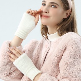 3컬러 타이핑 보온 털장갑