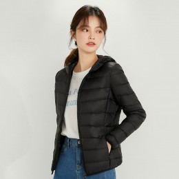 여성용 6컬러 오리털 베이직 모자패딩