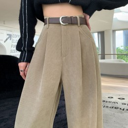 여성 코듀로이 가을 핀턱 와이드팬츠