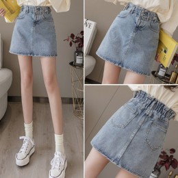 하이웨이스트 데님 미니스커트