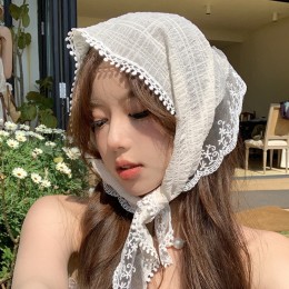 프렌치 레이스 삼각 헤어스카프
