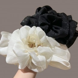 망사 퍼프 샤이니 헤어 집게핀