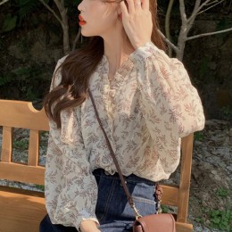 레이스 포인트 플라워 블라우스