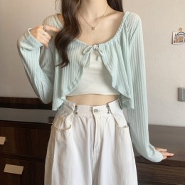 스트링 크롭 볼레로 가디건