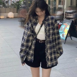 간절기 체크 루즈핏 셔츠