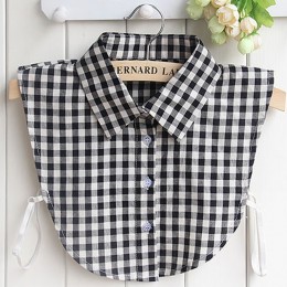 체크 레이어드 페이크 카라