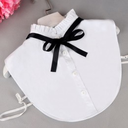 러플 리본 페이크 카라