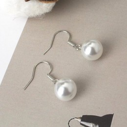 실버 귀침 10mm 진주 귀걸이