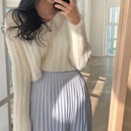 보들 풀오버 세미 크롭 니트 3컬러