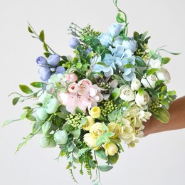 동백 수국 조화 장식 꽃다발