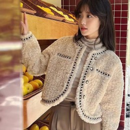 여성 간절기 밍크 퍼 숏 자켓