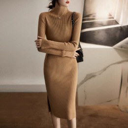 3컬러 반목 니트 롱 원피스