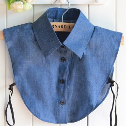 다크블루 베이직 페이크 카라