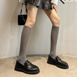 시스루 골지 4컬러 니삭스