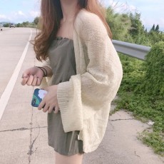 3컬러 니트 시스루 가디건