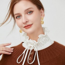 러플 리본 하이넥 페이크 카라