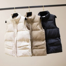 허리 조절 스트링 여성 패딩조끼