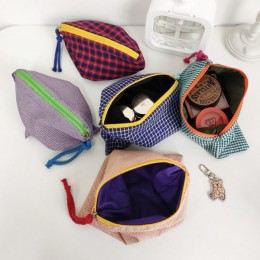 5컬러 체크 멀티 수납 파우치