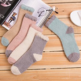 배색 포인트 5컬러 여성 수면 양말