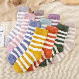 배색 스트라이프 10컬러 여성 수면 양말