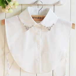 진주&큐빅 포인트 넥 케이프