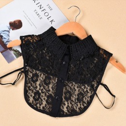 자수 펀칭 레이스 페이크 카라