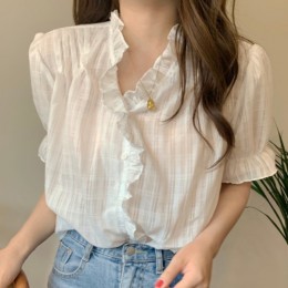 프릴 러플 루즈핏 블라우스