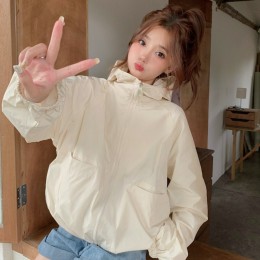 메쉬안감 루즈핏 후드 바람막이