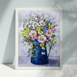 DIY 명화 그리기 40x50cm 파랑 꽃병 힐링 취미 인테리어 유화