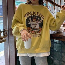 박시핏 기모 그래픽 스웻셔츠 RNR-0151