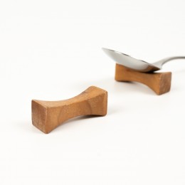 젓가락 양면 나무수저 받침 고무나무 예쁜 받침대