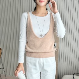 플리 크롭 니트 베스트 SD-241006