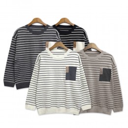 에이트 오버핏 단가라 긴팔니트 SD-241012